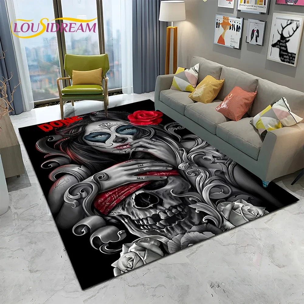 Home Textiles Sale - Horror-Gothic-Schädel-Teppich für Zuhause, Wohnzimmer, Schlafzimmer, Sofa,
