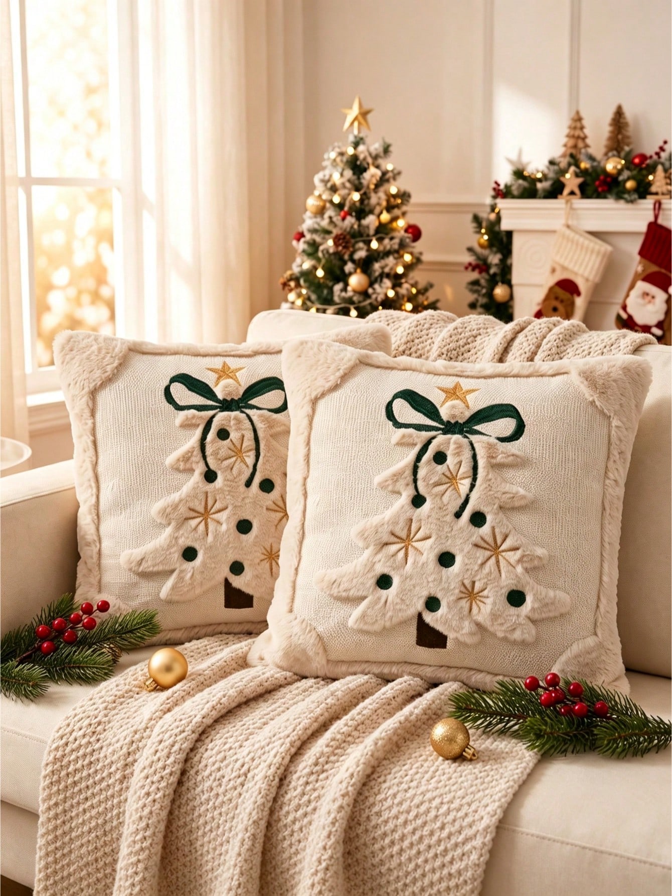 2 Stück 3D-Jacquard-Weihnachts – Pillow Insert 18X18 Bewertung und Preis